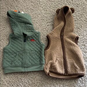 Set of two baby zip up vests